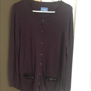 Vera Wang plum colored cardigan
